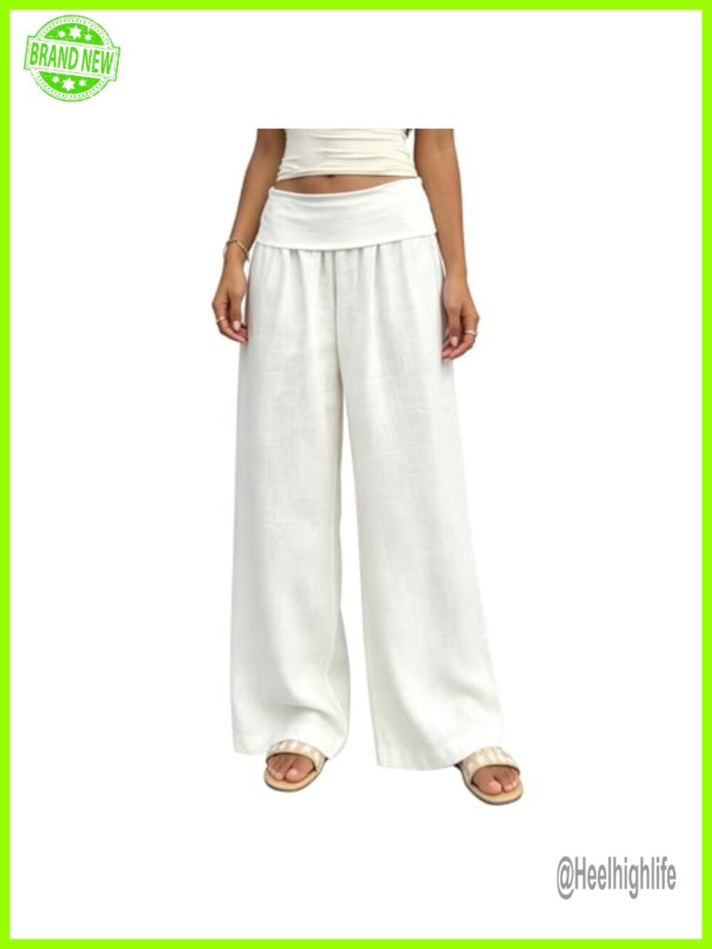Women's Wide Leg Palazzo Pants Low Rise Beach Trousers